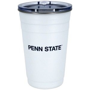 white stainless steel cup with Penn State